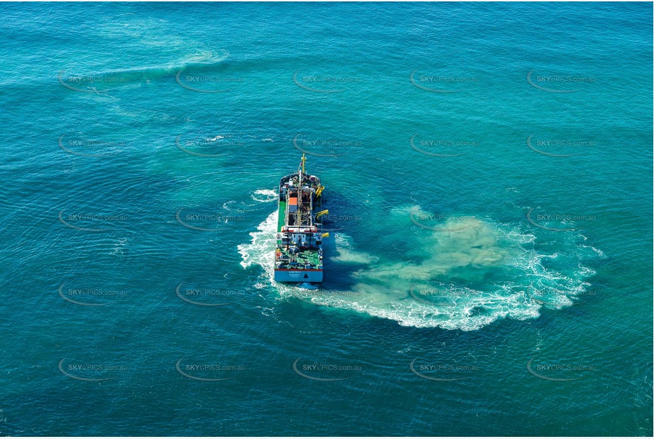 Sand Dredging Tweed River Bar Aerial Photography