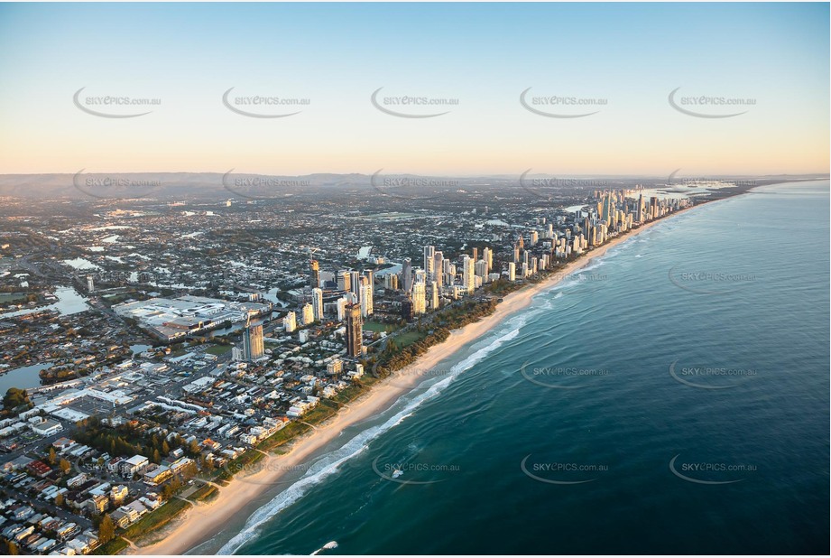 Sunrise Aerial Photo Mermaid Beach QLD Aerial Photography