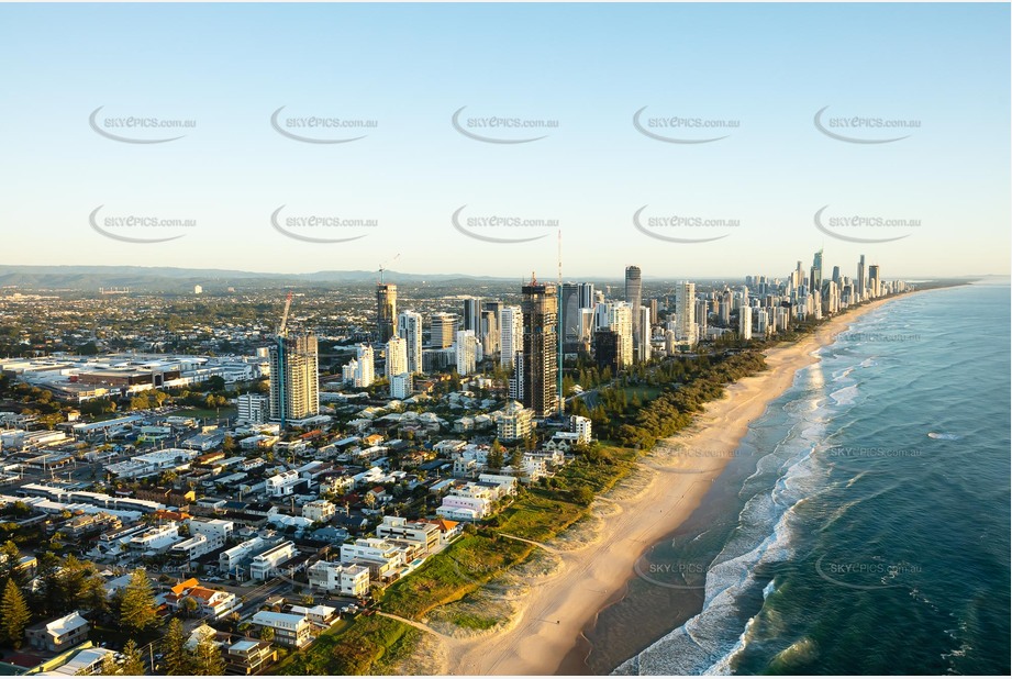 Sunrise Aerial Photo Mermaid Beach QLD Aerial Photography