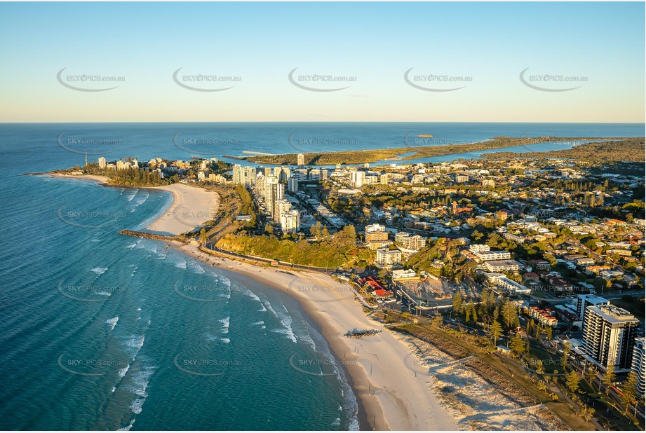 Sunset Aerial Photo Coolangatta QLD Aerial Photography