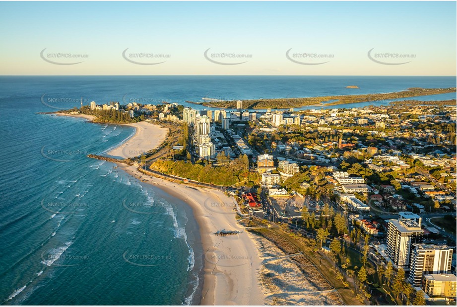 Sunset Aerial Photo Coolangatta QLD Aerial Photography