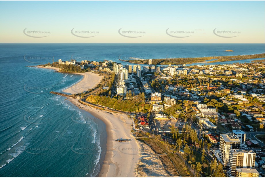 Sunset Aerial Photo Coolangatta QLD Aerial Photography