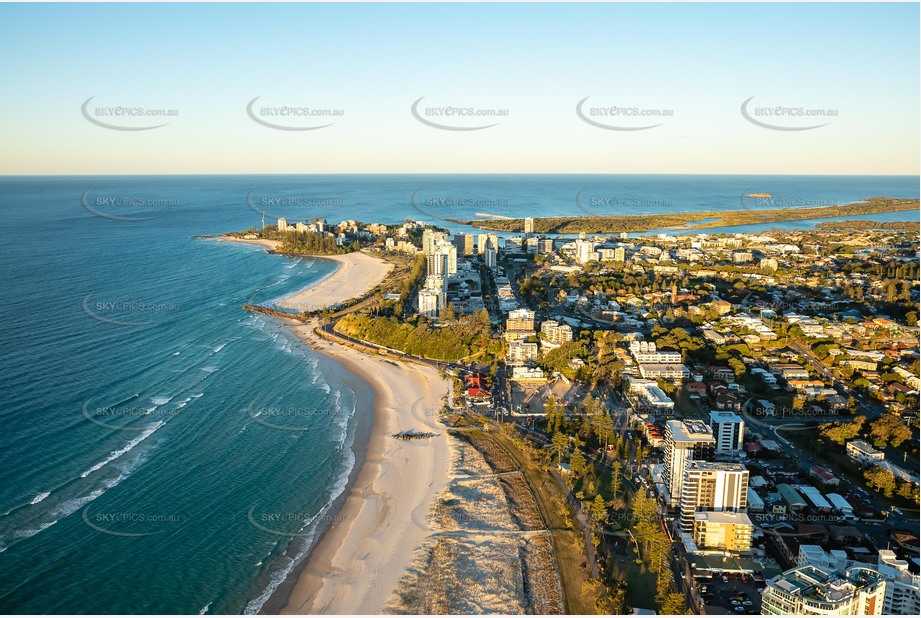 Sunset Aerial Photo Coolangatta QLD Aerial Photography