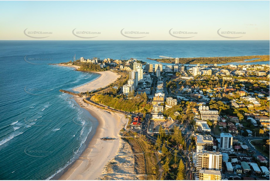 Sunset Aerial Photo Coolangatta QLD Aerial Photography