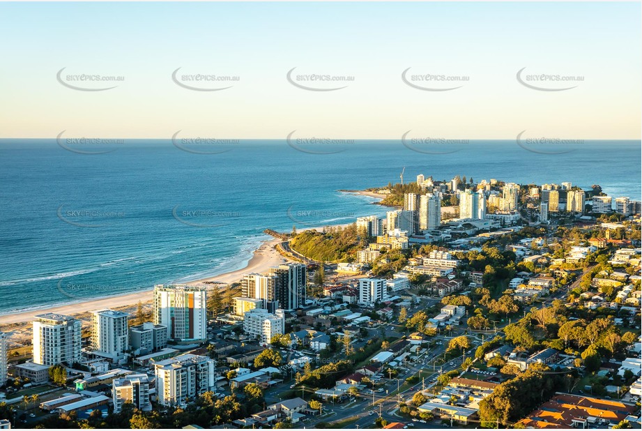 Sunset Aerial Photo Coolangatta QLD Aerial Photography