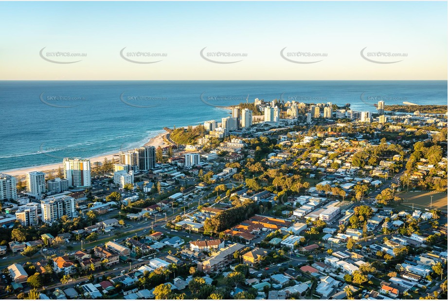 Sunset Aerial Photo Coolangatta QLD Aerial Photography