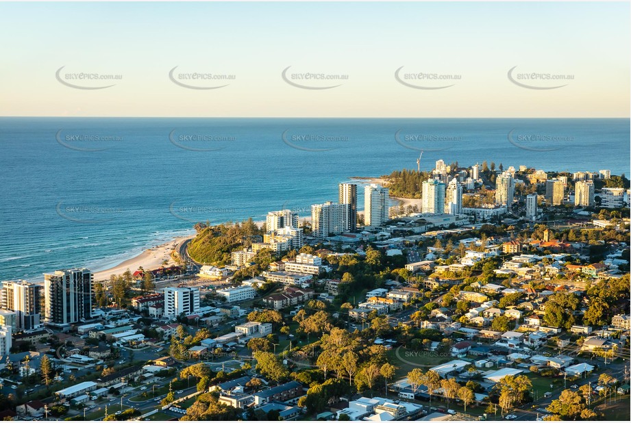 Sunset Aerial Photo Coolangatta QLD Aerial Photography