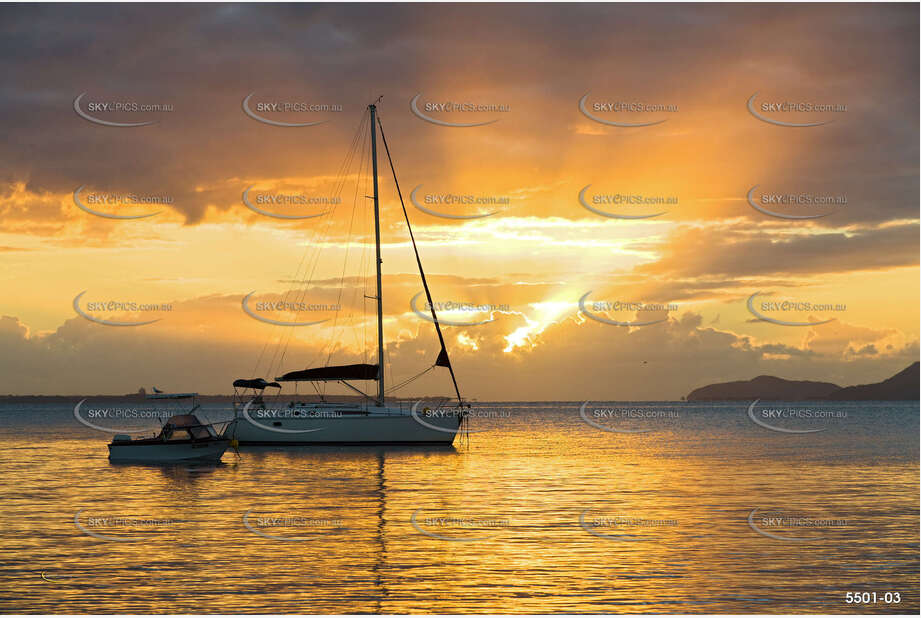 Yacht at Sunrise NSW Aerial Photography