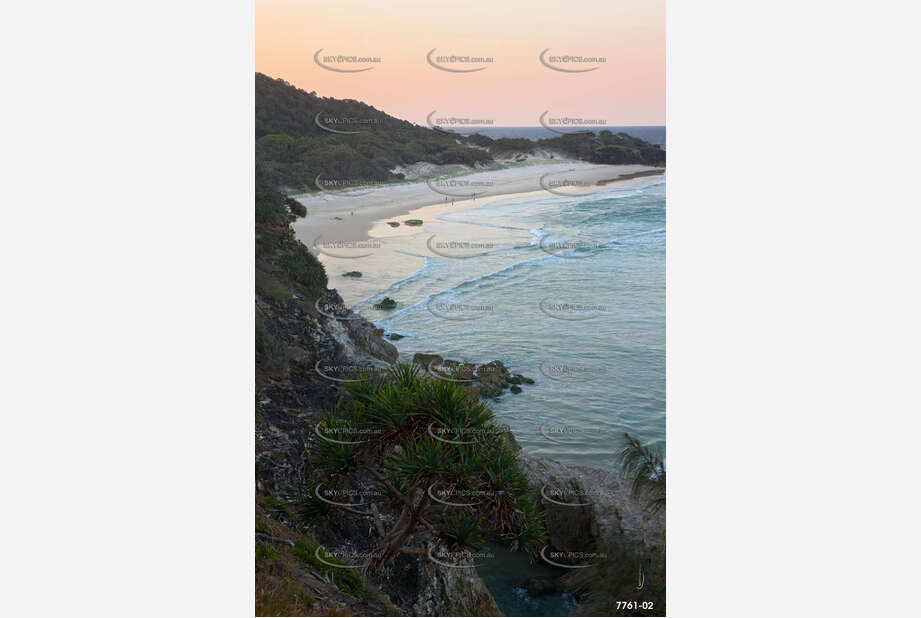 Main Beach Sunset on Stradbroke Island Aerial Photography