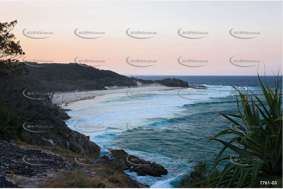 Main Beach Sunset on Stradbroke Island Aerial Photography