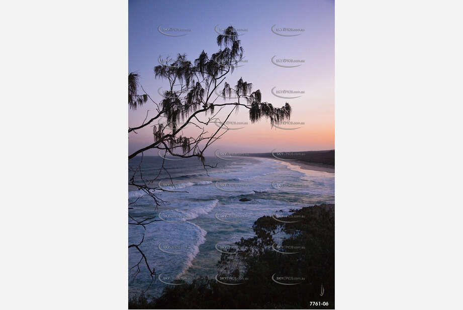 Main Beach Sunset on Stradbroke Island Aerial Photography