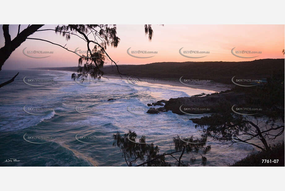 Main Beach Sunset on Stradbroke Island Aerial Photography