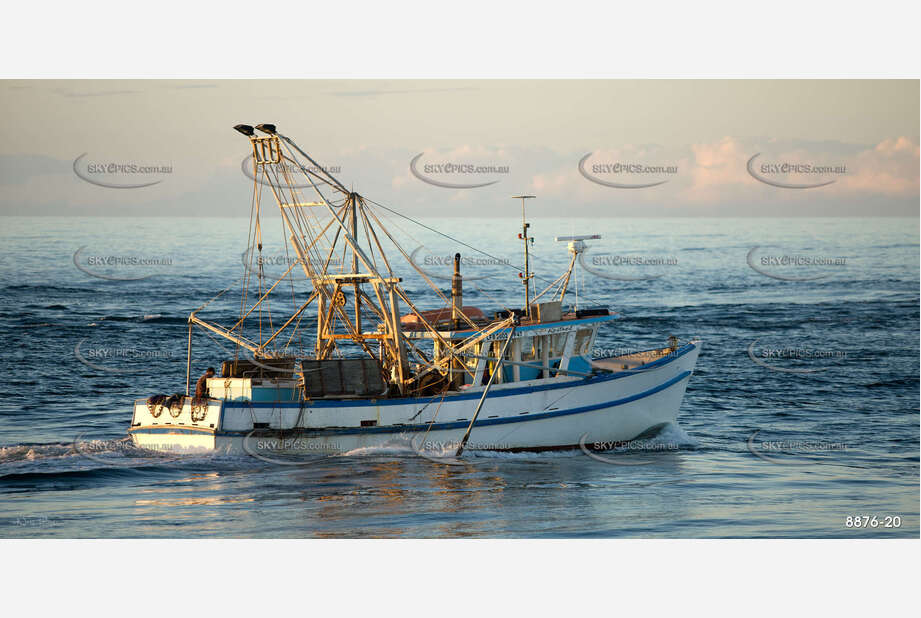 Prawn Trawler heading Out To Sea NSW Aerial Photography