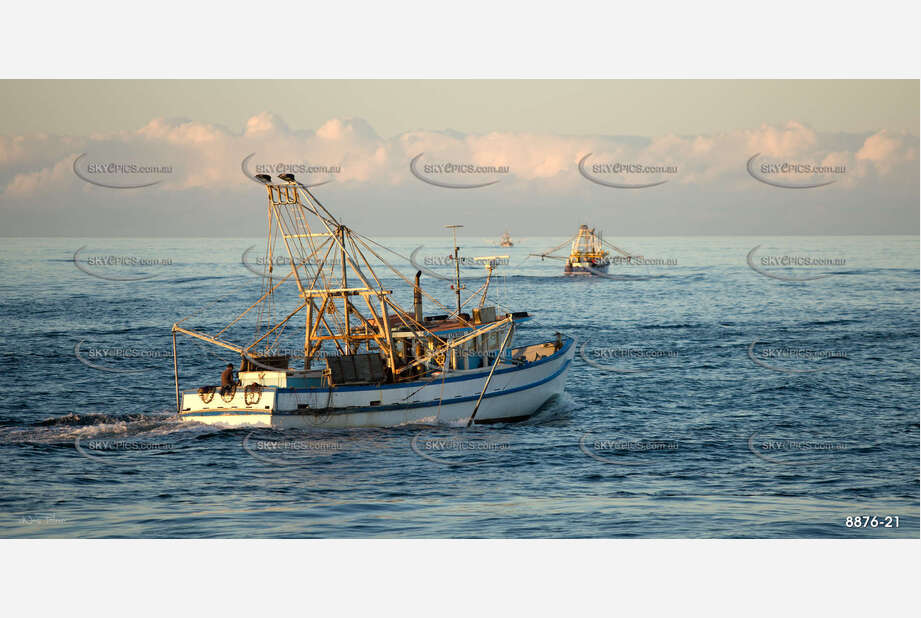 Prawn Trawlers heading Out To Sea NSW Aerial Photography