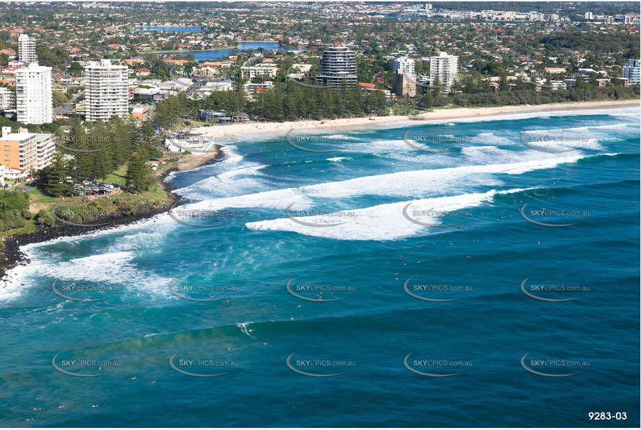 Aerial Photo Burleigh Heads Surf Break QLD Aerial Photography