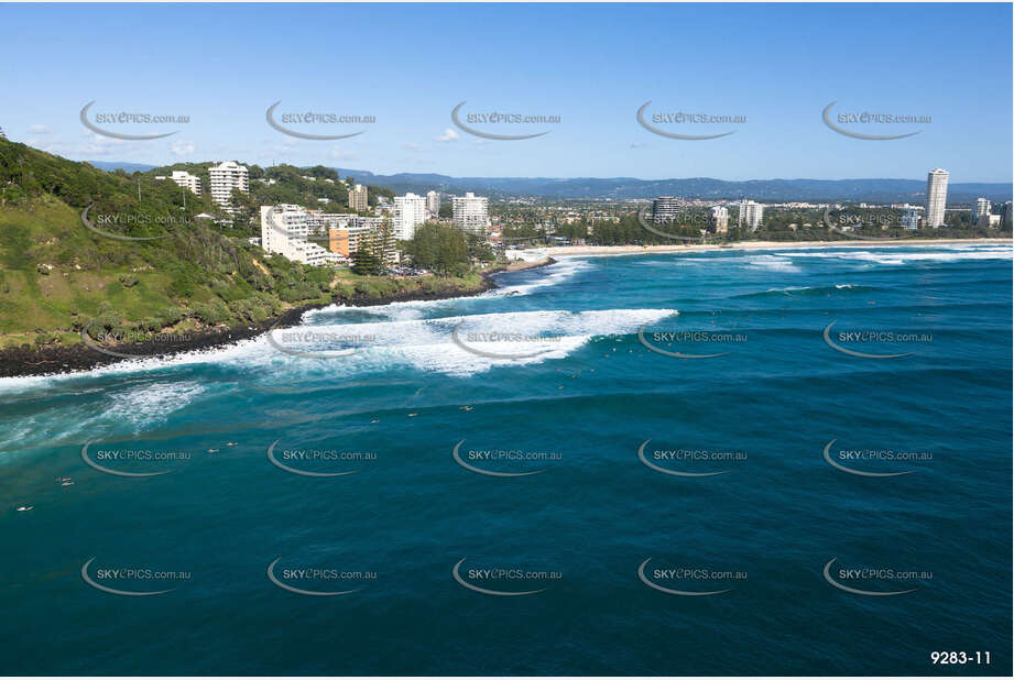 Aerial Photo Burleigh Heads Surf Break QLD Aerial Photography