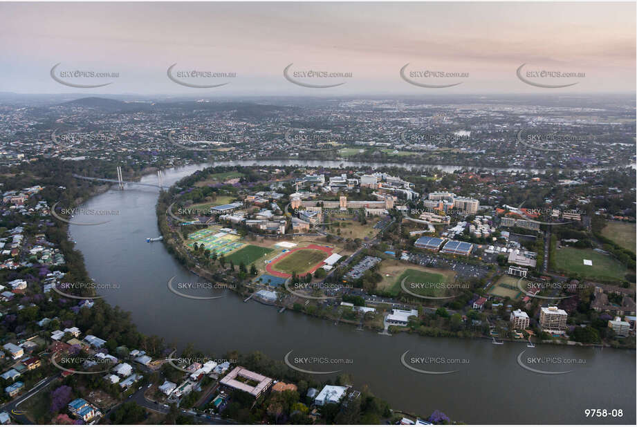 Aerial Photo The University of Queensland at Dusk QLD Aerial Photography