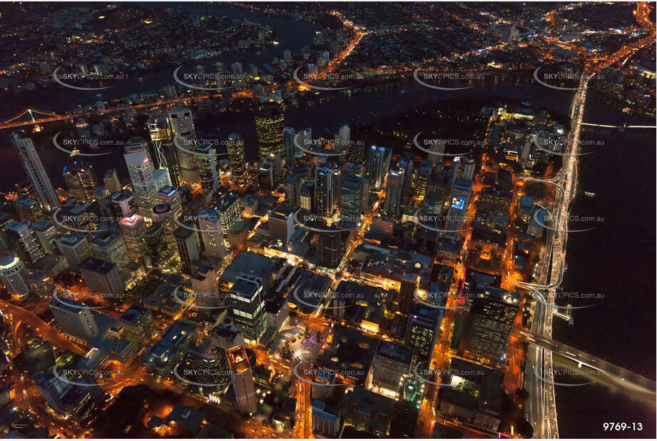 Aerial Photo of Brisbane City at Last Light QLD Aerial Photography