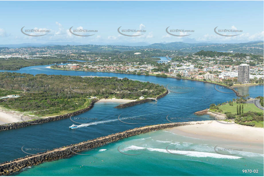 Aerial Photo Tweed River with boat NSW Aerial Photography